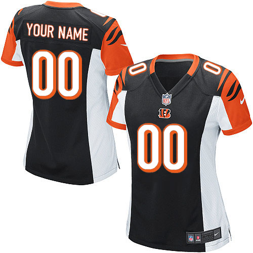 Nike Cincinnati Bengals Customized Black Stitched Women's NFL Jersey